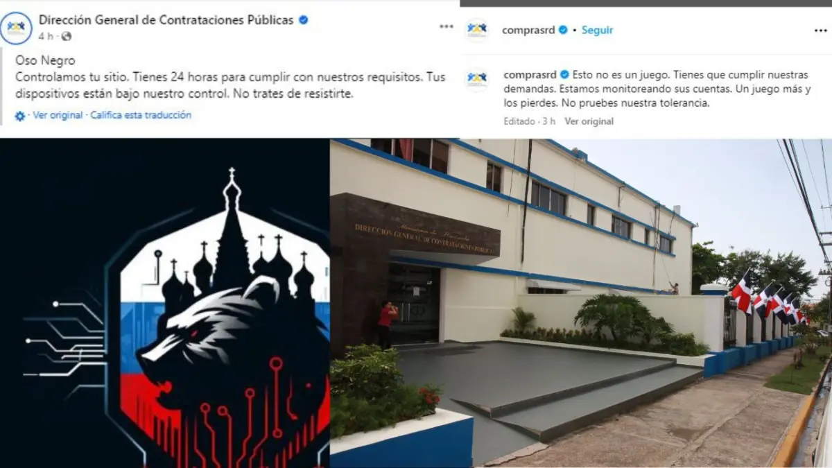 Advertencias de hackers en cuentas de Instagram y Facebook de Contrataciones Públicas