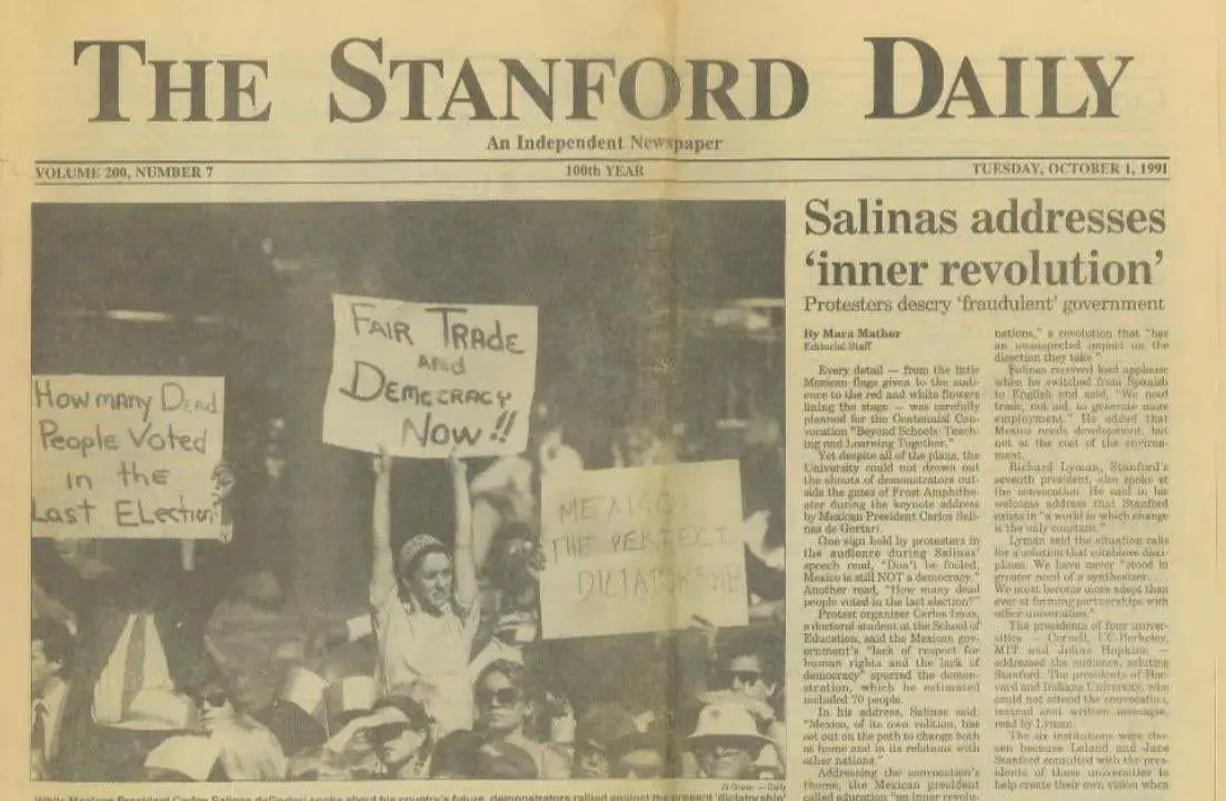 Muestran foto de Claudia Sheinbaum en su juventud durante protesta en Stanford, California