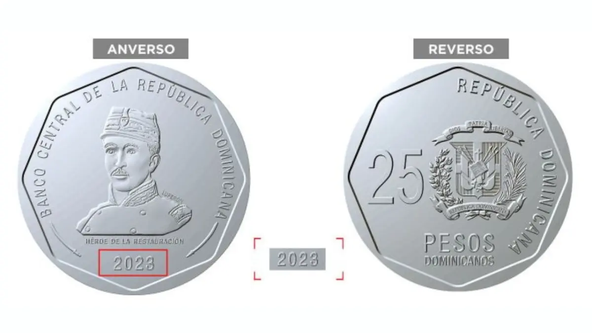 BCRD emite monedas de RD$25.00, año 2023