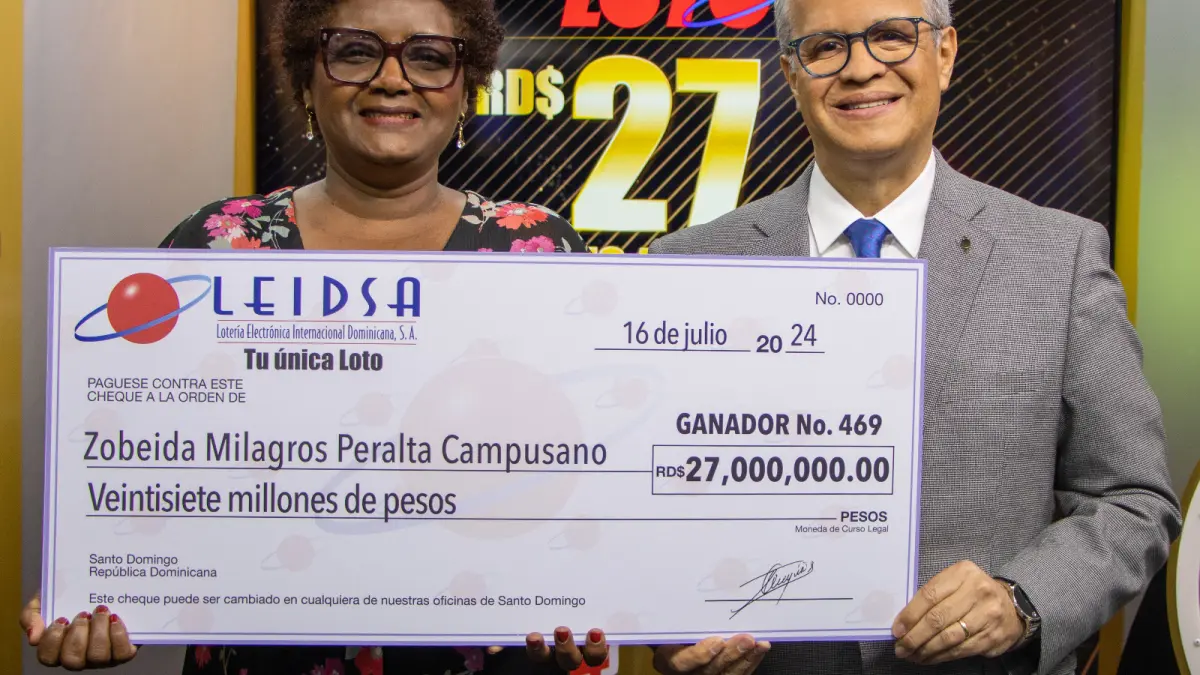 LEIDSA entrega 27 millones a la millonaria 469 del Loto