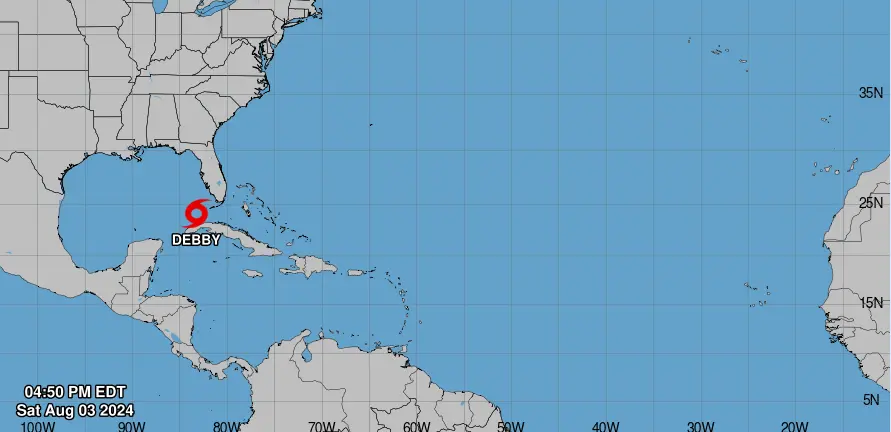 Se forma la tormenta tropical Debby y se emiten alertas de huracán en Florida