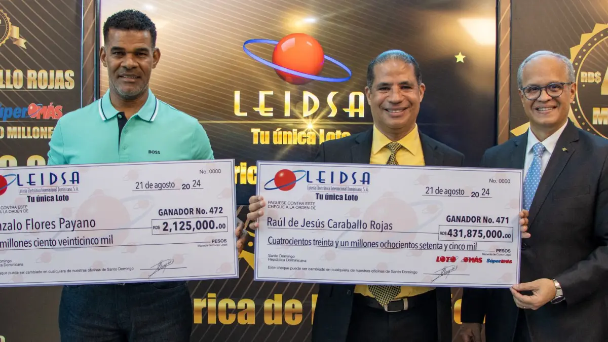 LEIDSA entrega 434 millones a los ganadores de los sorteos Loto, el Más y Súper Más