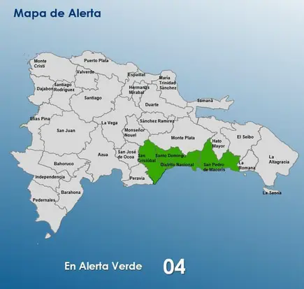 COE pone en alerta verde al Gran Santo Domingo, SPM y SC
