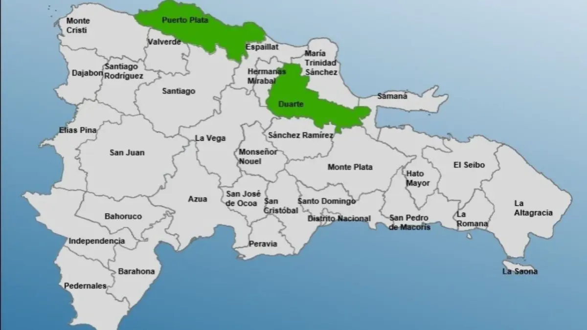 COE mantiene alerta verde en Puerto Plata y Duarte por masa de aire de baja humedad