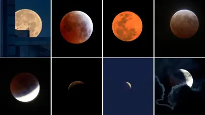 Así se vio el eclipse lunar de esta madrugada en distintas partes del mundo