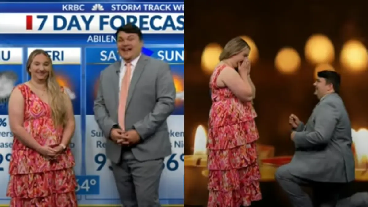 Meteorólogo le propone matrimonio a su novia durante trasmisión en vivo
