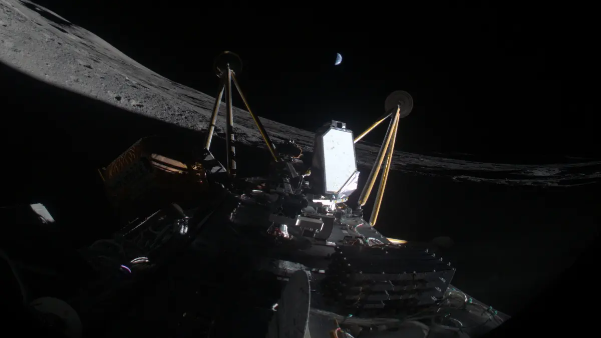 El módulo Athena termina su misión tras caer de lado en un cráter lunar