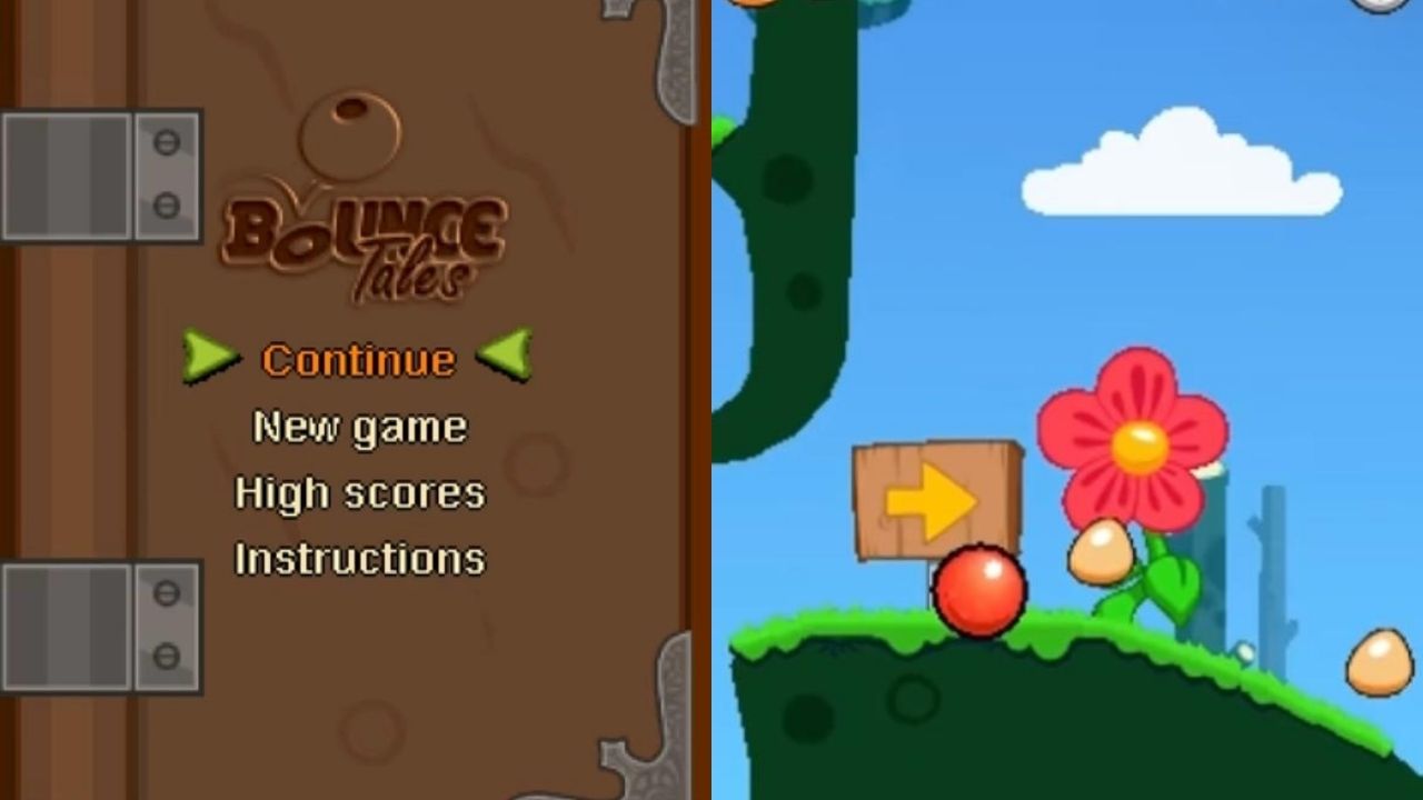 Menú del juego Bounce Tales