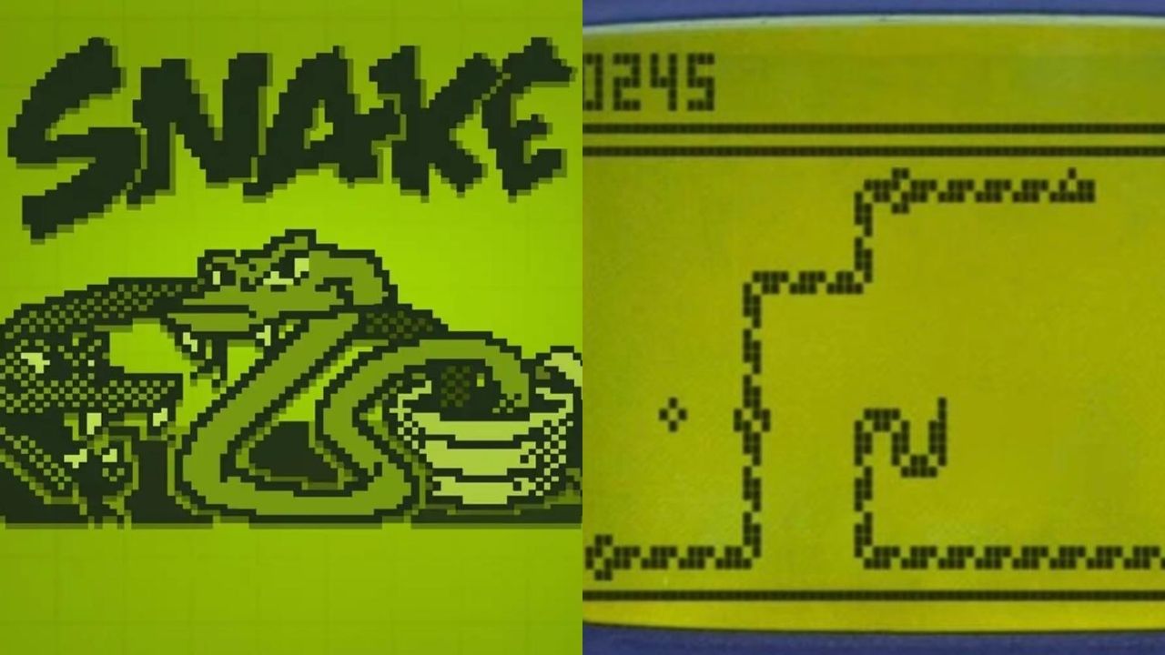 Pantallas de juego retro Snake en Nokia.