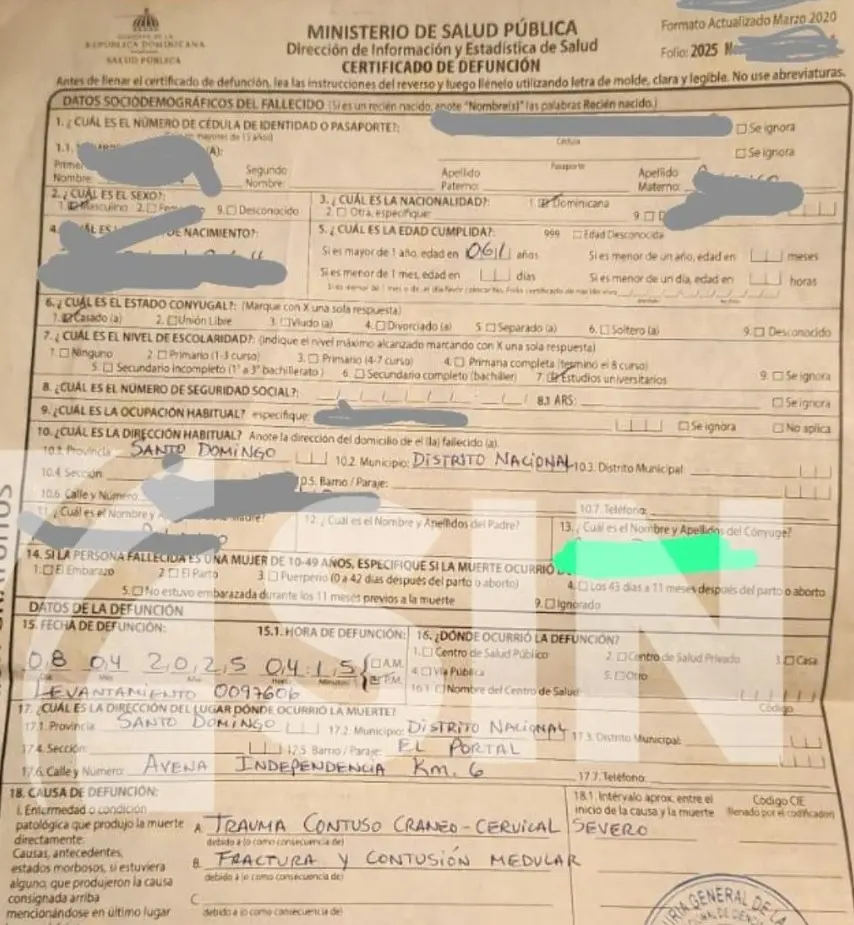 Entregan a familias de víctimas del Jet Set certificados sin lugar de defunción