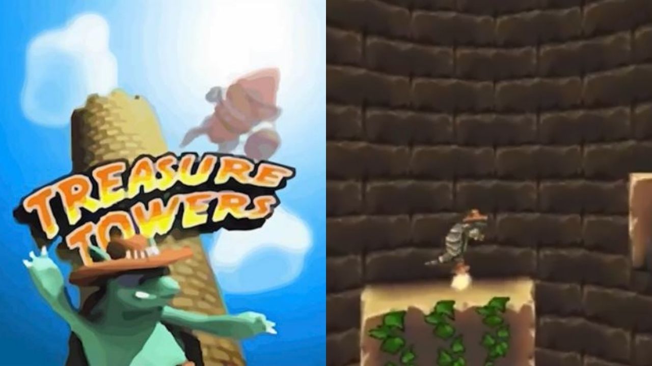Juego Treasure Towers, plataforma de aventura animada.