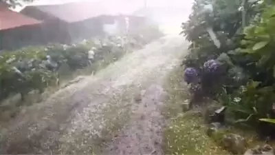 Lluvia de granizos en Valle Nuevo, Constanza