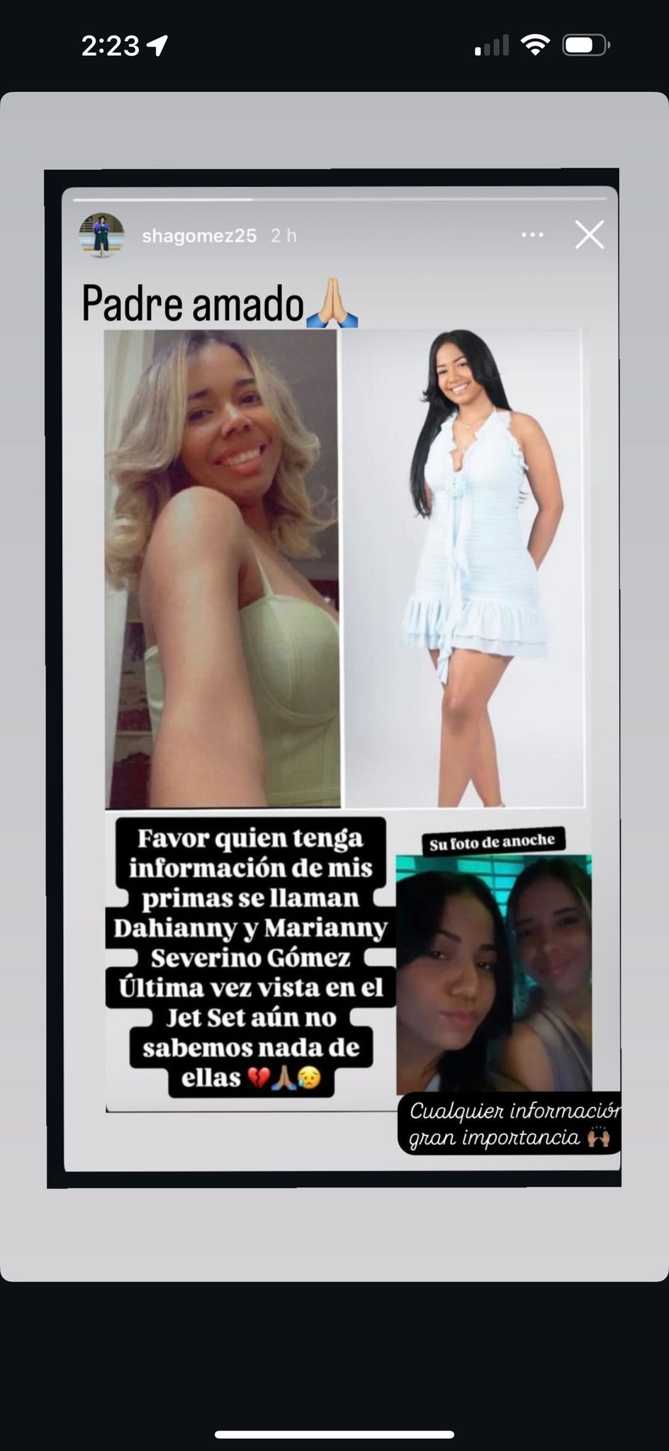 Búsqueda de dos mujeres desaparecidas, información necesaria.