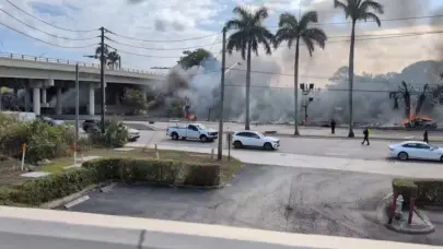 Tres muertos al estrellarse una avioneta en una transitada avenida en Boca Ratón