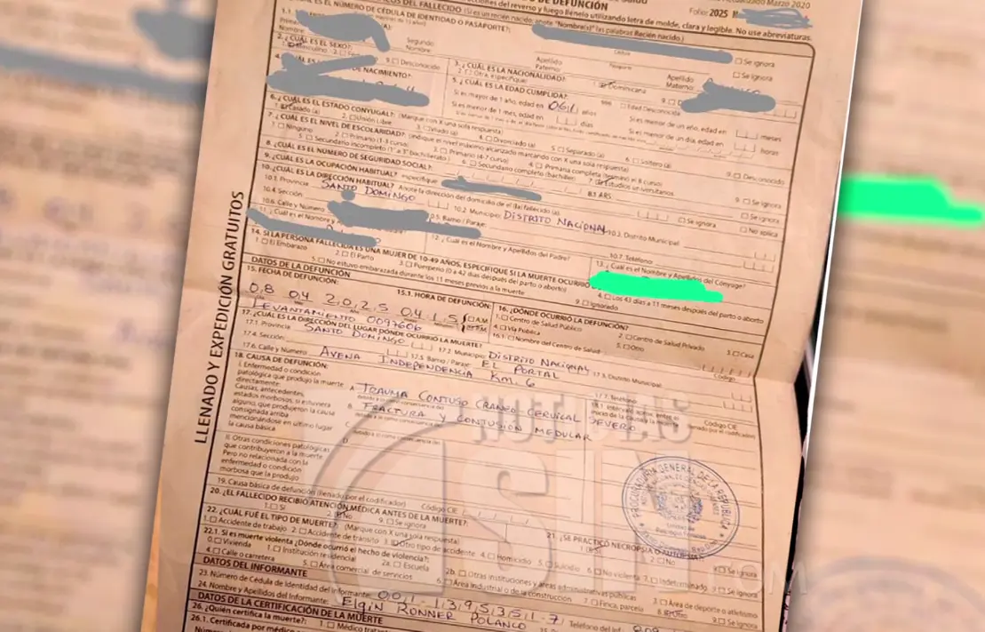 Actas de defunción de víctimas del Jet Set no precisan lugar del deceso