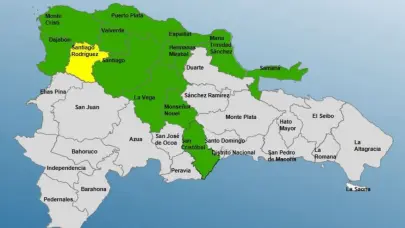 COE informa 12 provincias en alerta verde por incidencia de vaguada