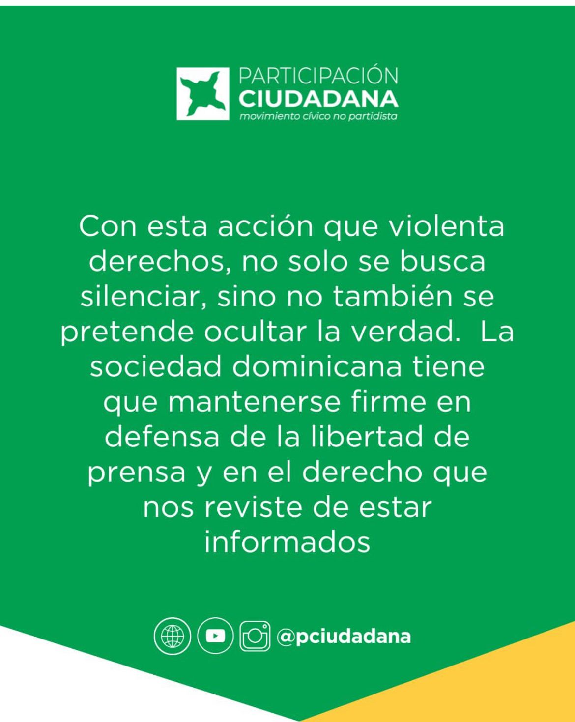 Mensaje sobre derechos y libertad de prensa.
