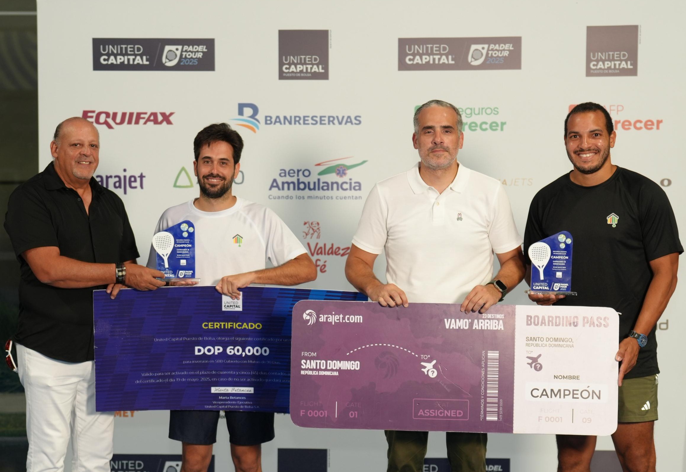 Premiación torneo pádel United Capital.