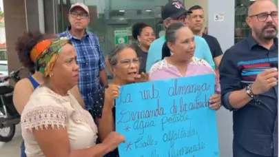 Residentes de Urbanización Almánzar protestan por prolongada escasez de agua potable