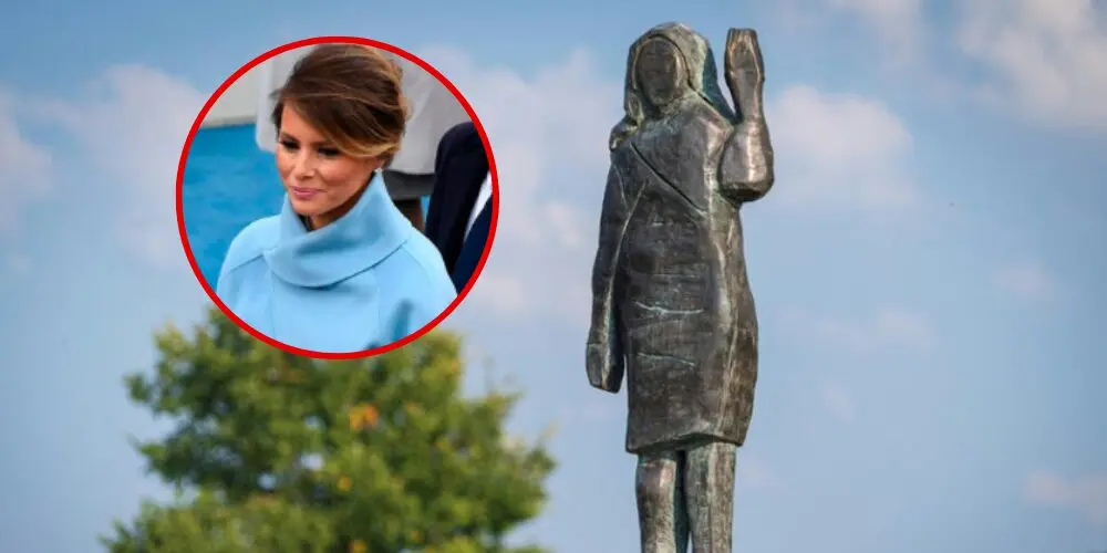 Roban estatua de bronce de Melania Trump en Eslovenia