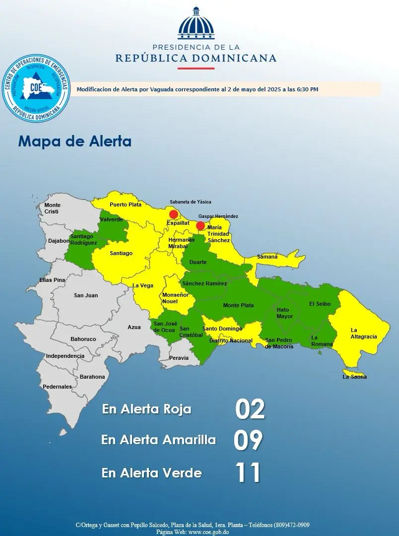 Elevan a 11 las provincias en alerta verde, nueve en amarilla y dos en roja por incidencia de una vaguada