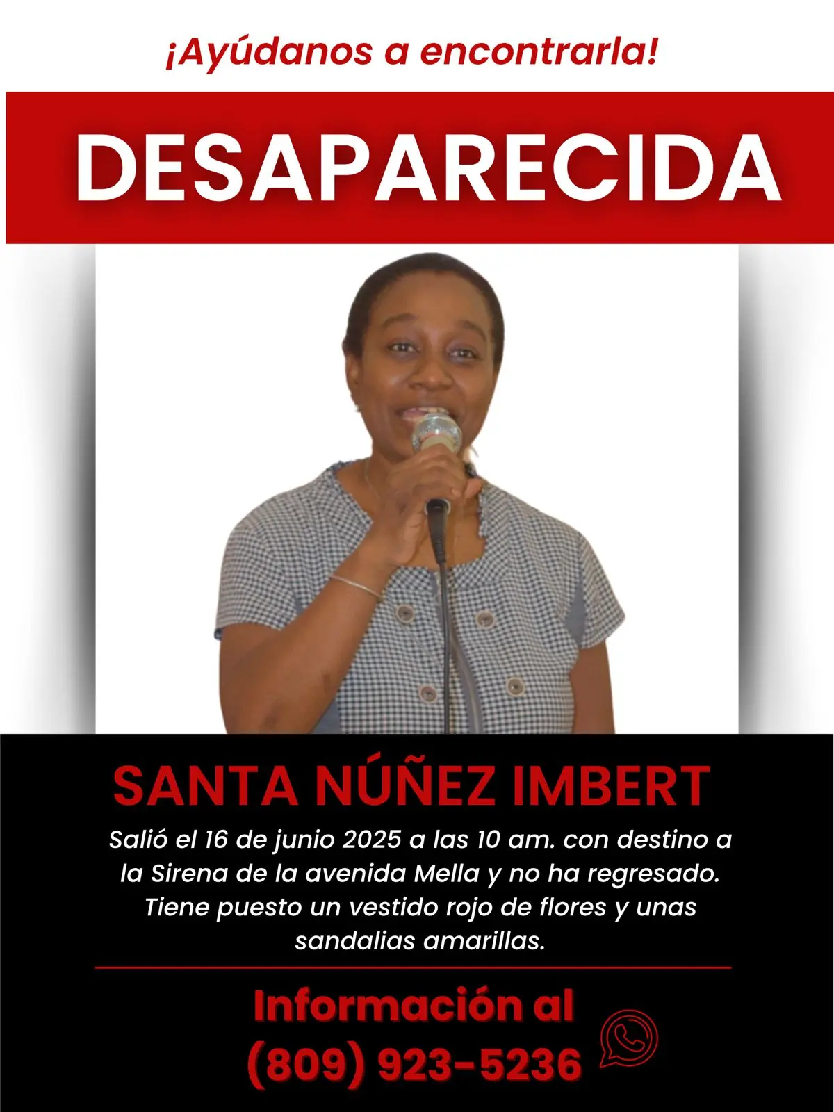 Familia denuncia desaparición de mujer en Santo Domingo