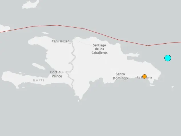 Sismo de magnitud 5.7 se registra al noreste de Punta Cana, publica el USGS