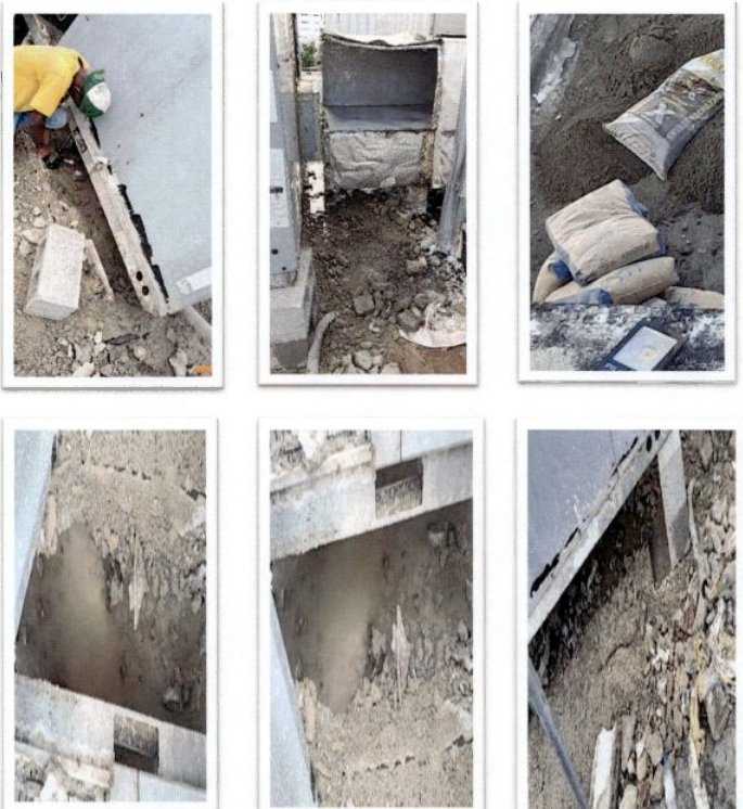 Proceso de construcción con materiales y excavaciones