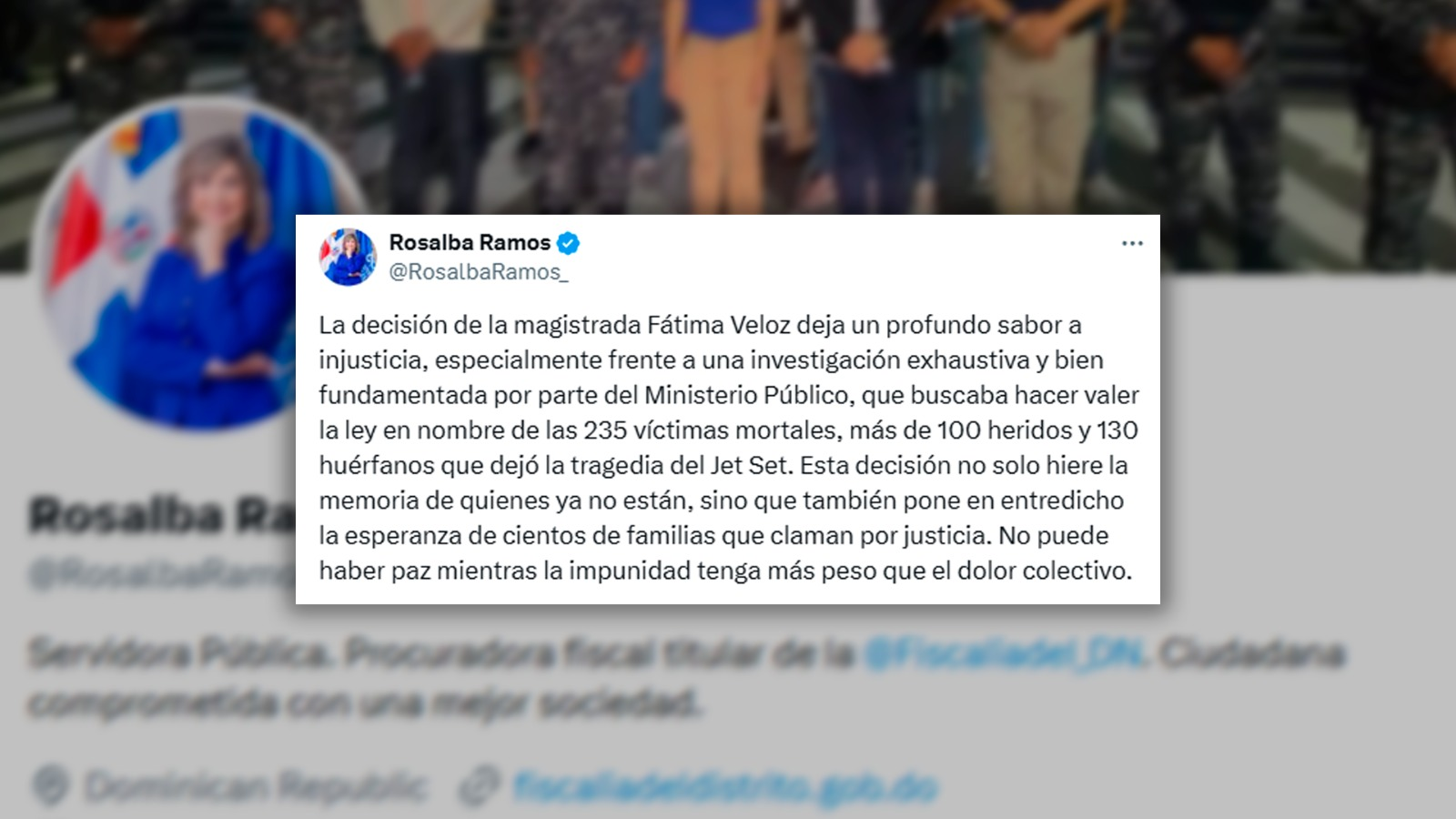 Declaración sobre decisión judicial y sus consecuencias.