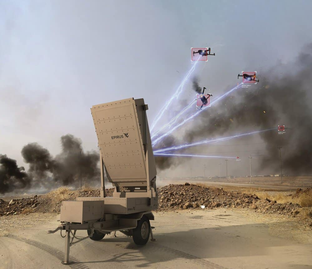 Sistema antiaéreo contra drones en acción