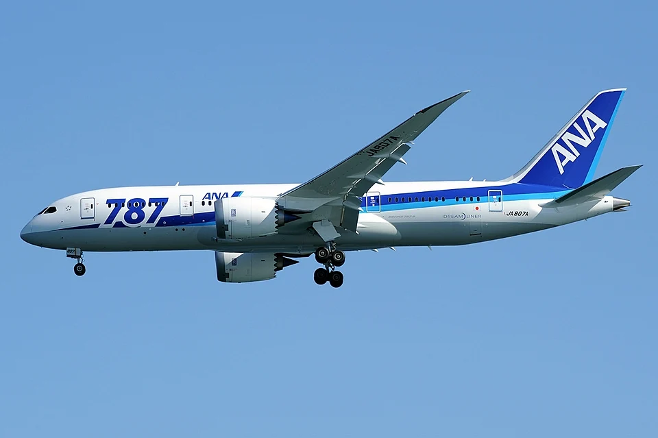 Avión despegando en cielo azul claro