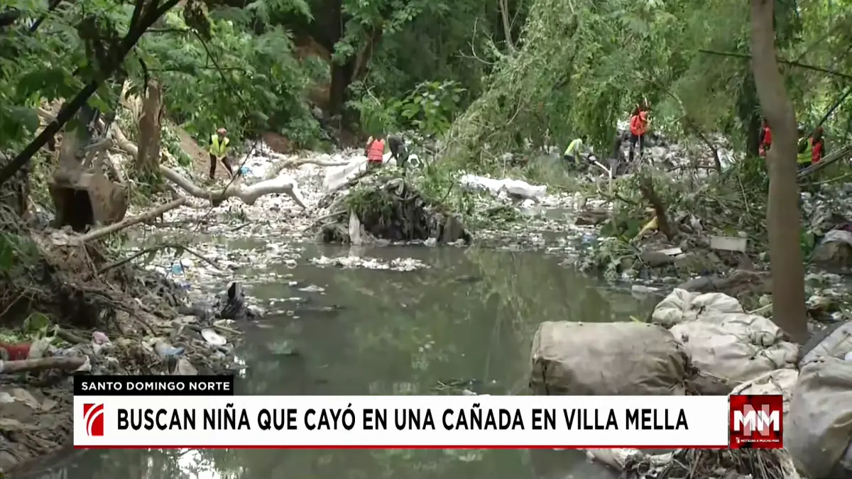 Continúa la búsqueda de niña arrastrada por cañada en Santo Domingo Norte