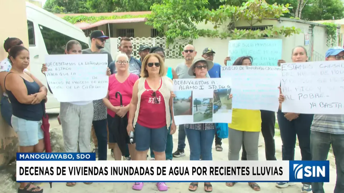 Clamor de auxilio en Manoguyabo, tras decenas de viviendas quedar inundadas por las recientes lluvias