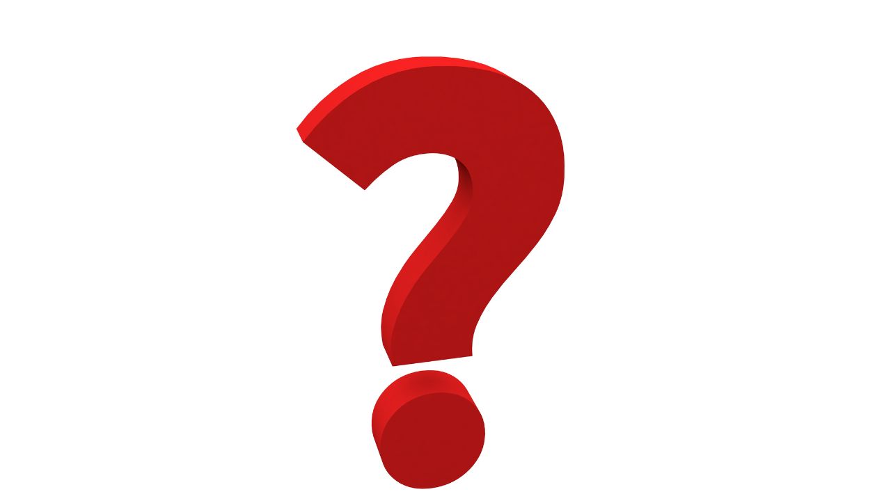 Signo de interrogación rojo tridimensional