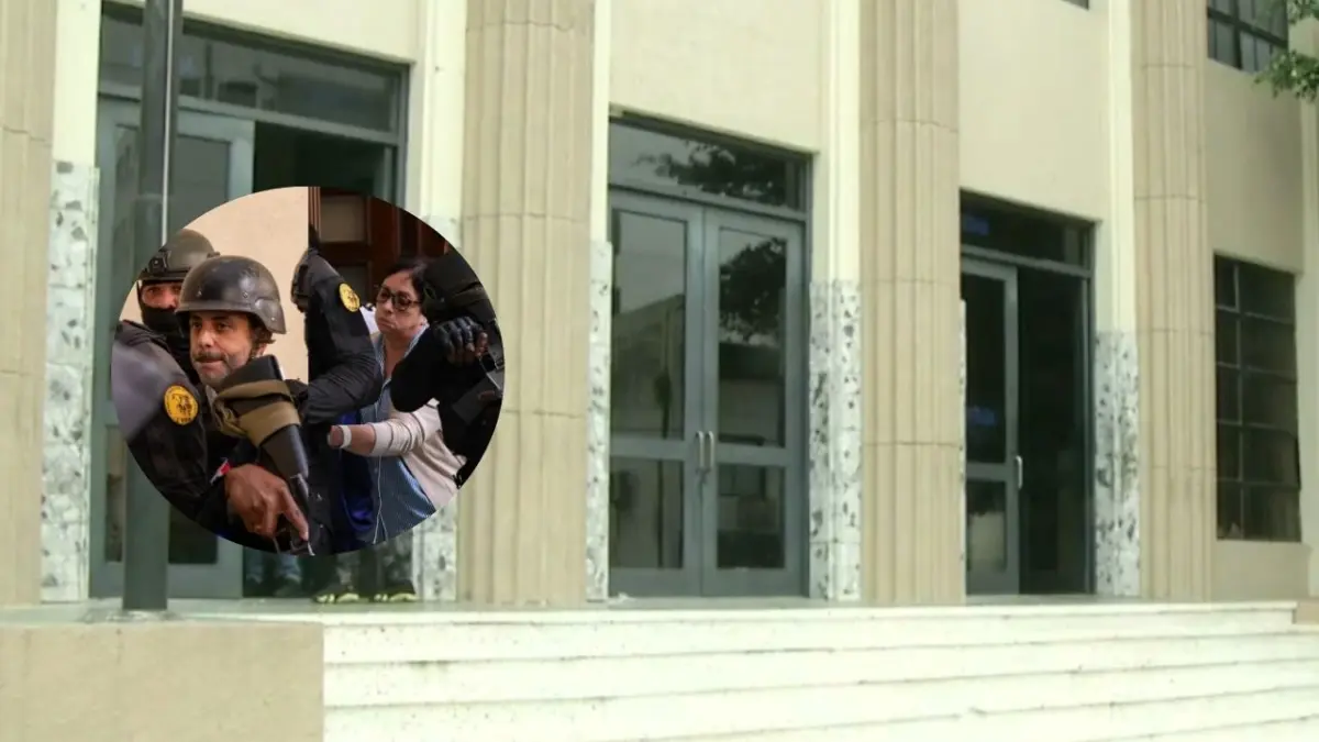 Los hermanos Espaillat a punto de salir de la cárcel del Palacio de Justicia