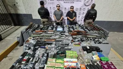 Autoridades detienen a tres personas con arsenal de armas en Monterrey, norte de México