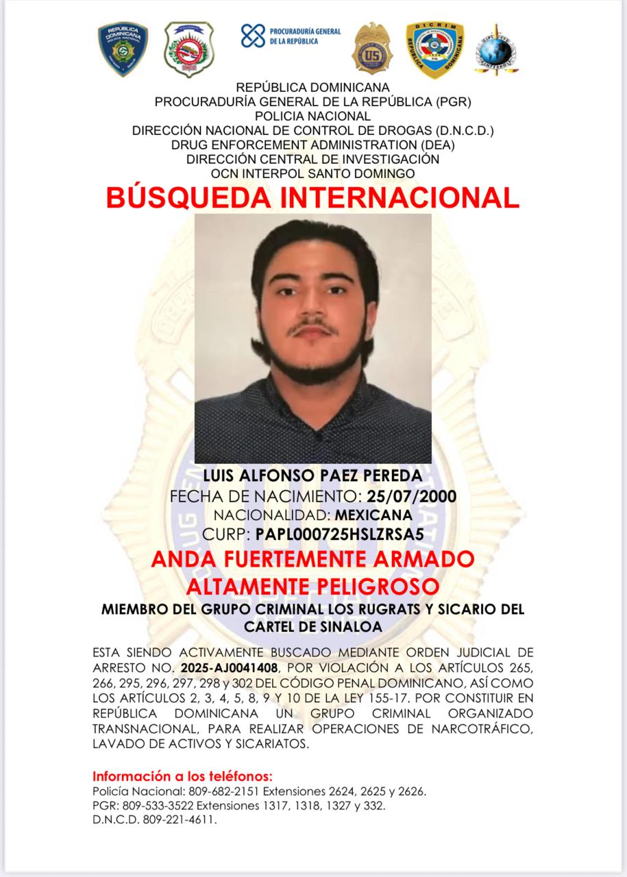 Poster de búsqueda internacional de un hombre.
