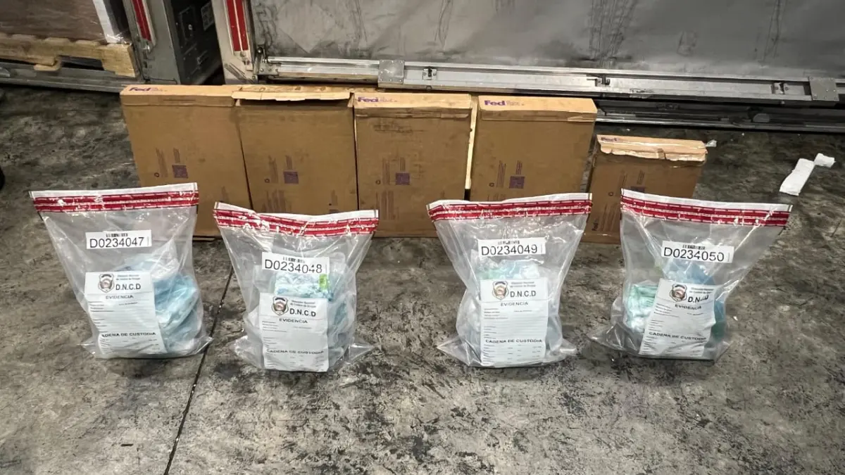 DNCD impide envío de 17 paquetes presumiblemente cocaína hacia Estados Unidos