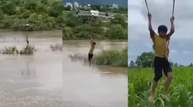 Agricultor salva a dos niños con dron agrícola durante inundación en Vietnam