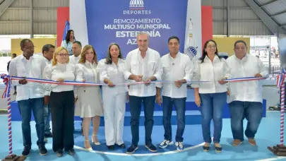 Presidente Abinader y ministro Kelvin Cruz inauguran renovados espacios multiusos en Azua